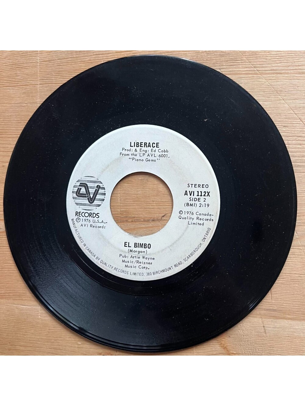 Liberace - El Bimbo/My Melody of Love 45rpm VG+ R17